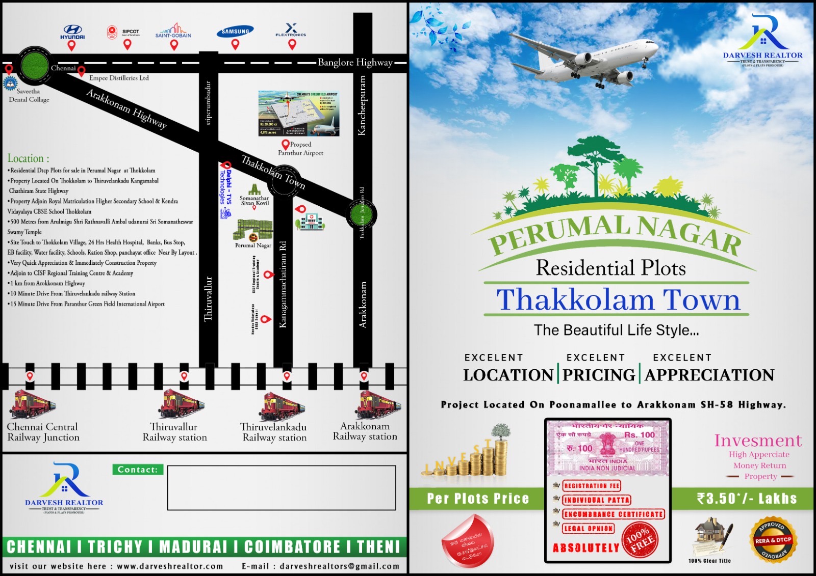 1000 sqft Plots & Land for Sale in Takkolam