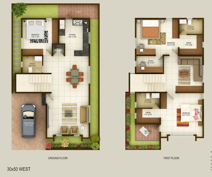 3 Bhk Individual House Floor Plan Floorplans click