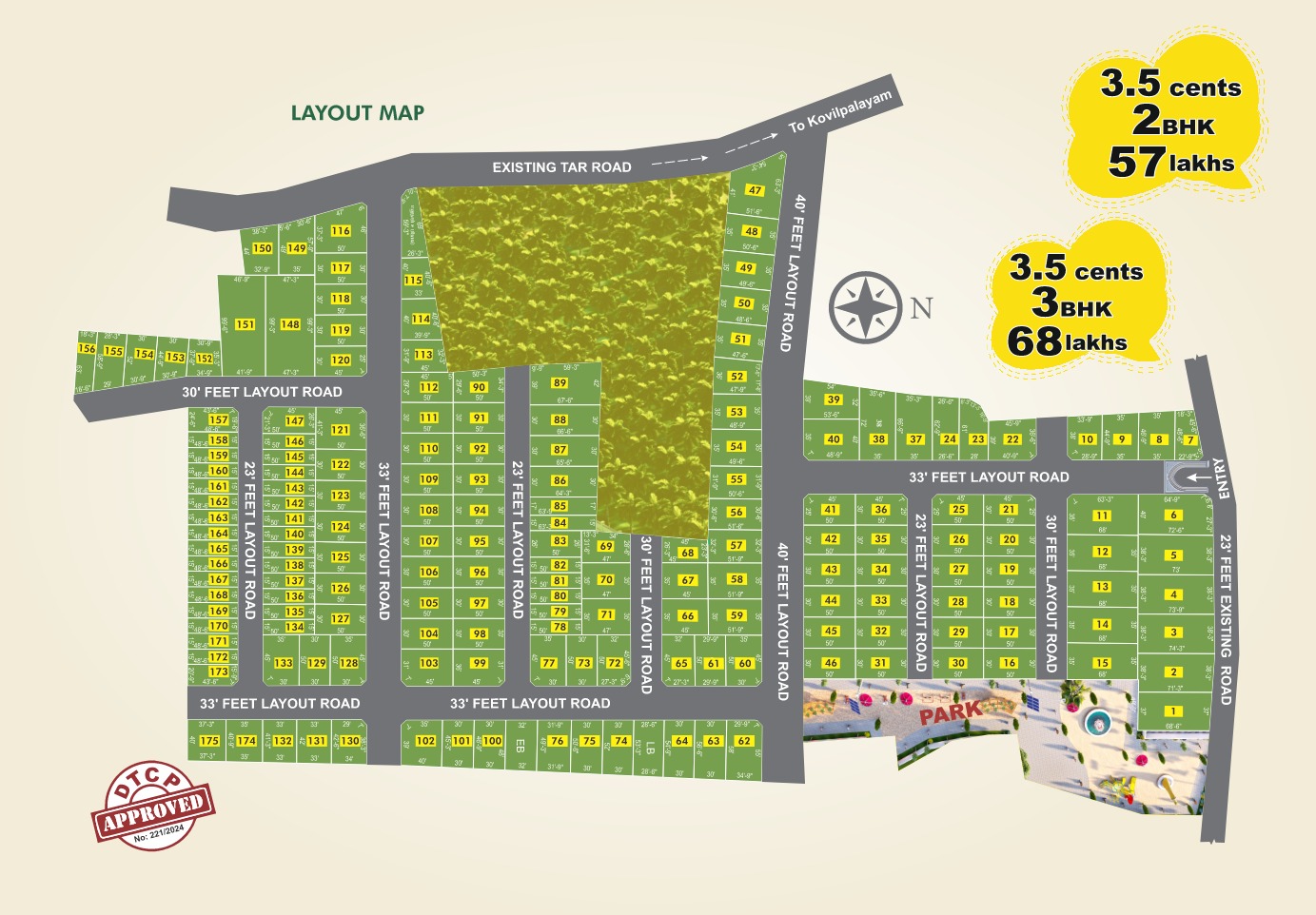 1610 sqft Plots & Land for Sale in Sarkar Samakulam