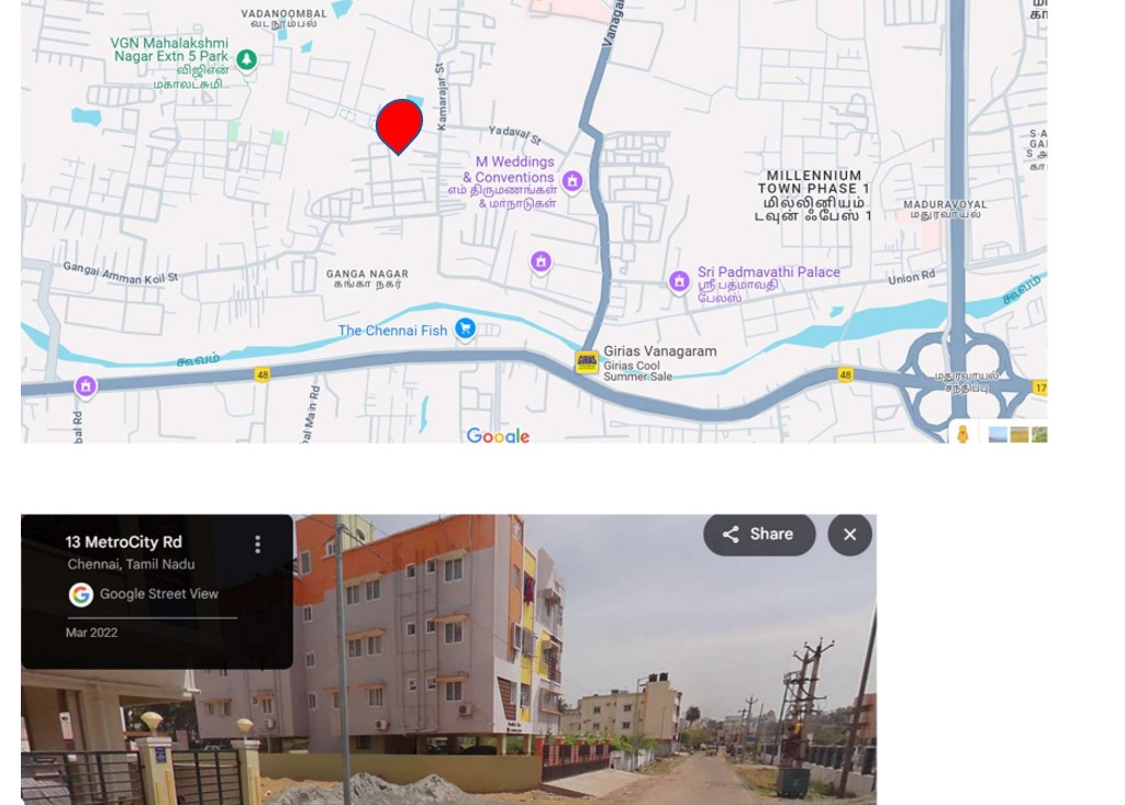 1835 sqft Plots & Land for Sale in Vanagaram