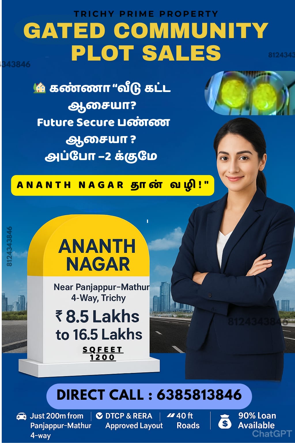 1200 sqft Plots & Land for Sale in Bharathipuram Main Road