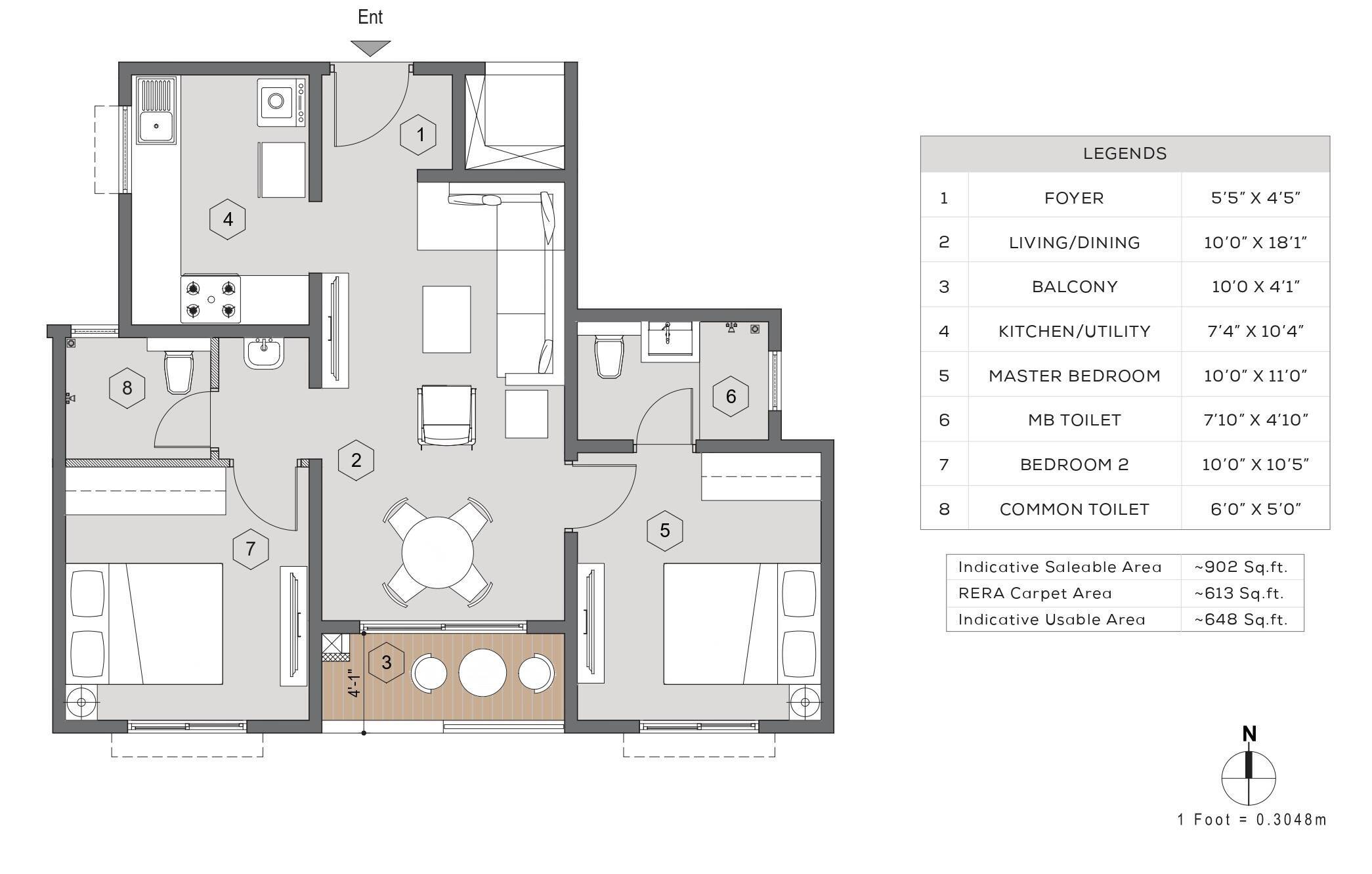2 BHK Residential Apartment for Rent Only in Challakere